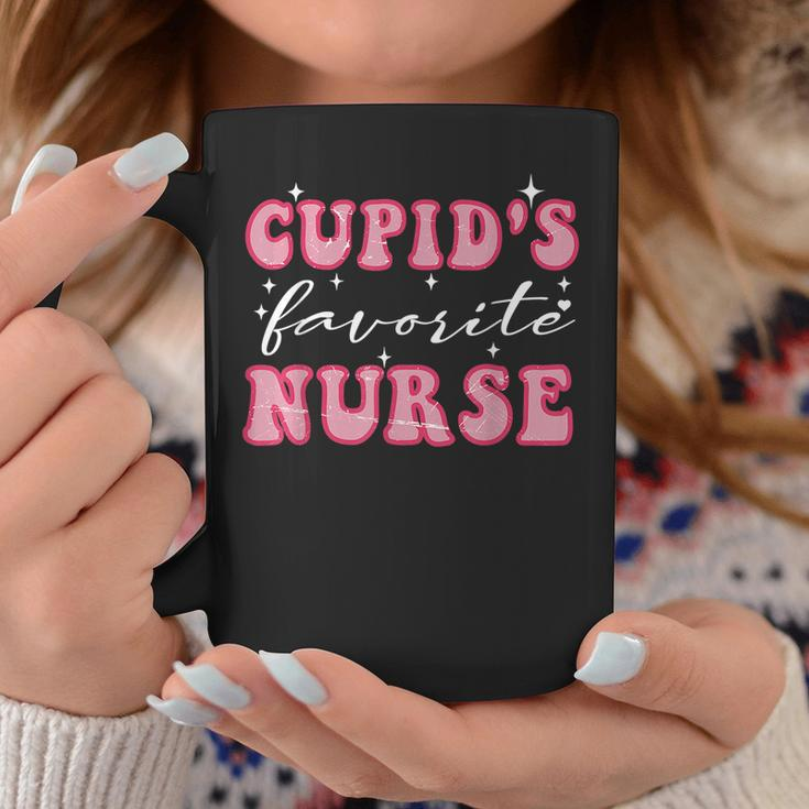 Cupids Favorite Nurse Groovy Retro Valentines Day Nurse Coffee Mug Funny Gifts