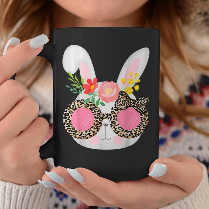 Cute Bunny Face Leopard Glasses Easter For Women N Girl Coffee Mug Unique Gifts
