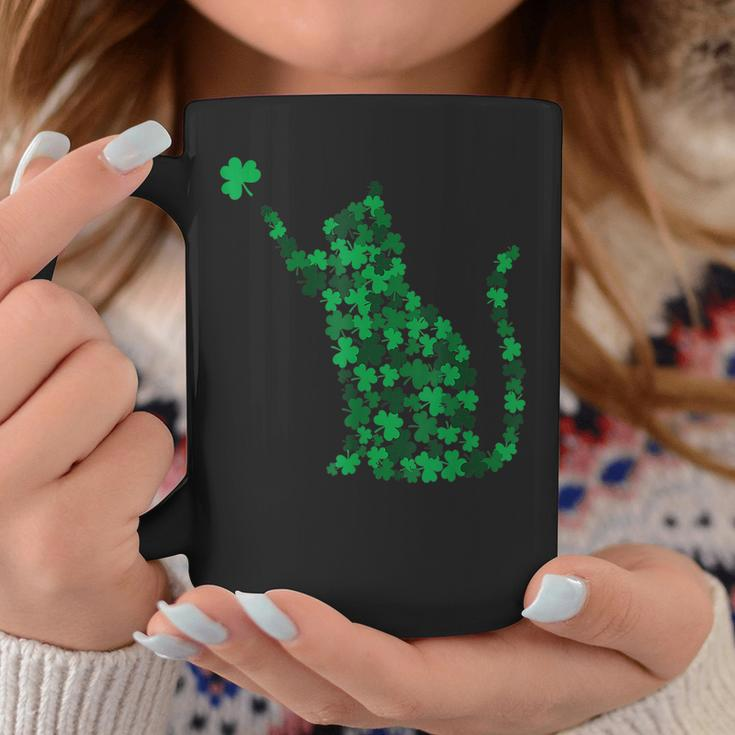 Cute Cat St Patricks Day Clover Lucky Cat Mom Shamrock Cat Coffee Mug Personalized Gifts