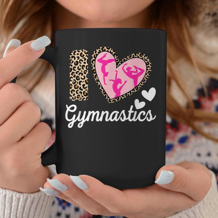 Cute I Love Gymnastics Leopard Print Women Girls Acrobat Coffee Mug Unique Gifts