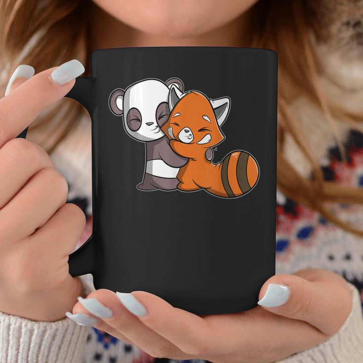 Cute Kawaii Panda Hugging Red Panda Coffee Mug Funny Gifts