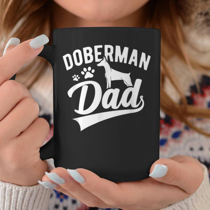 Doberman Pinscher Dog Dad Silhouette Fur Dog Papa Dog Lover Coffee Mug Unique Gifts