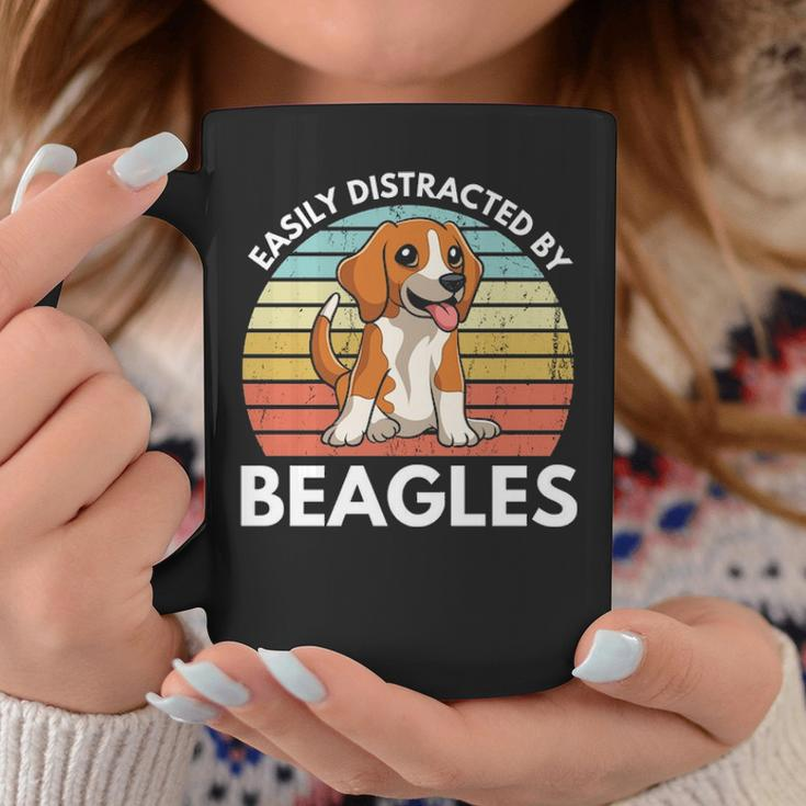 Easily Distracted By Beagles Funny Beagle Dog Mom Gift Coffee Mug Funny Gifts