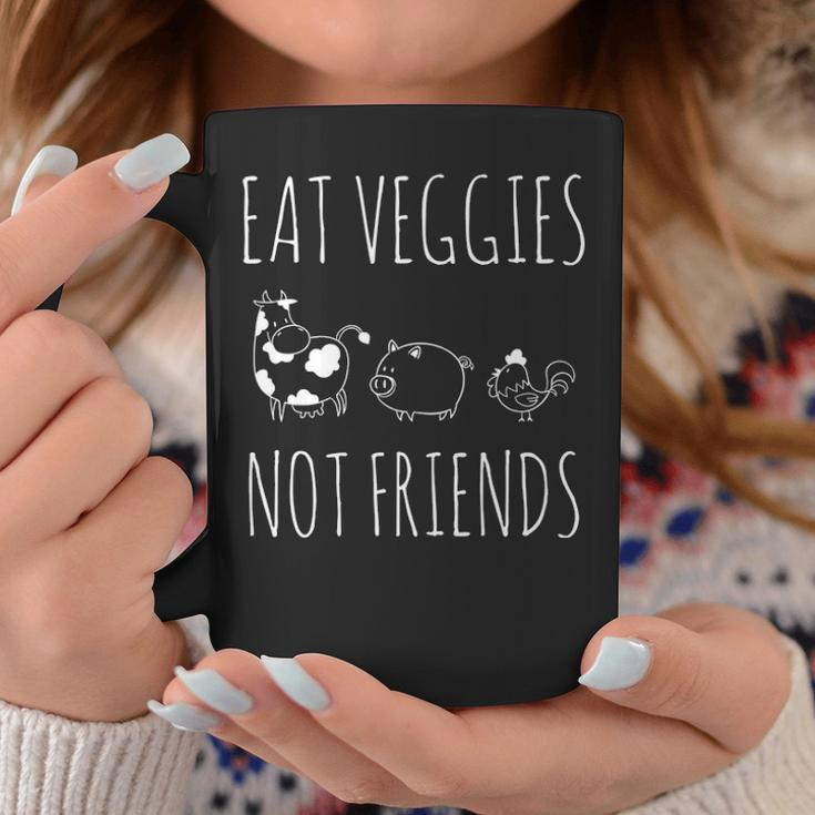 Eat Veggies Not Friends Vegan & Vegetarian Coffee Mug Funny Gifts