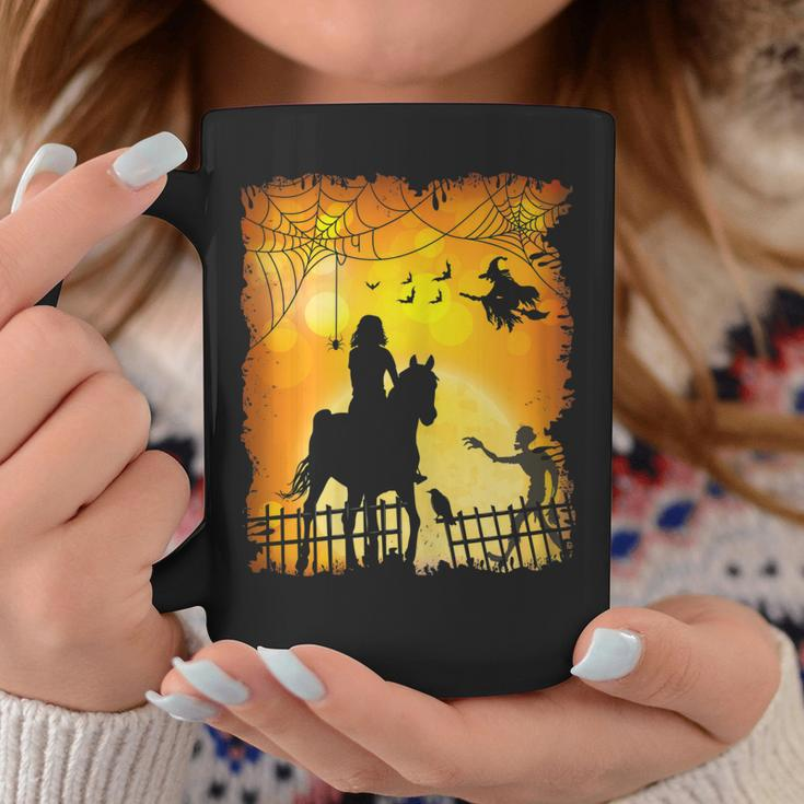 Equestrian Girl Riding Horse Scary Horseback Rider Halloween Gift For Womens Coffee Mug Unique Gifts