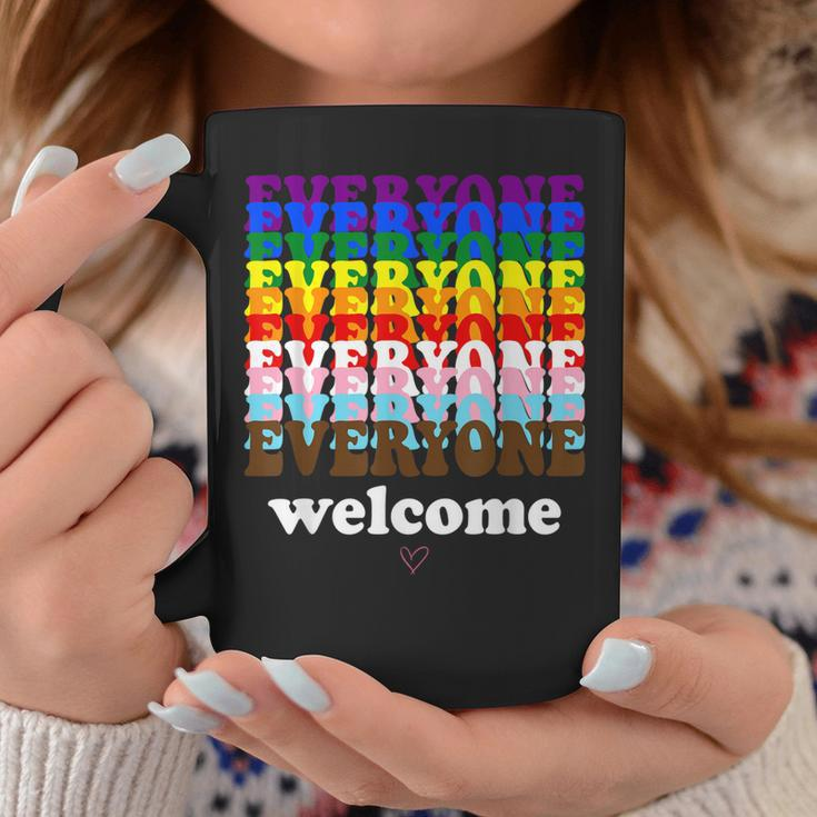 Everyone Is Welcome Here Pride Month Lgbtq Rainbow Gay Pride Coffee Mug Funny Gifts