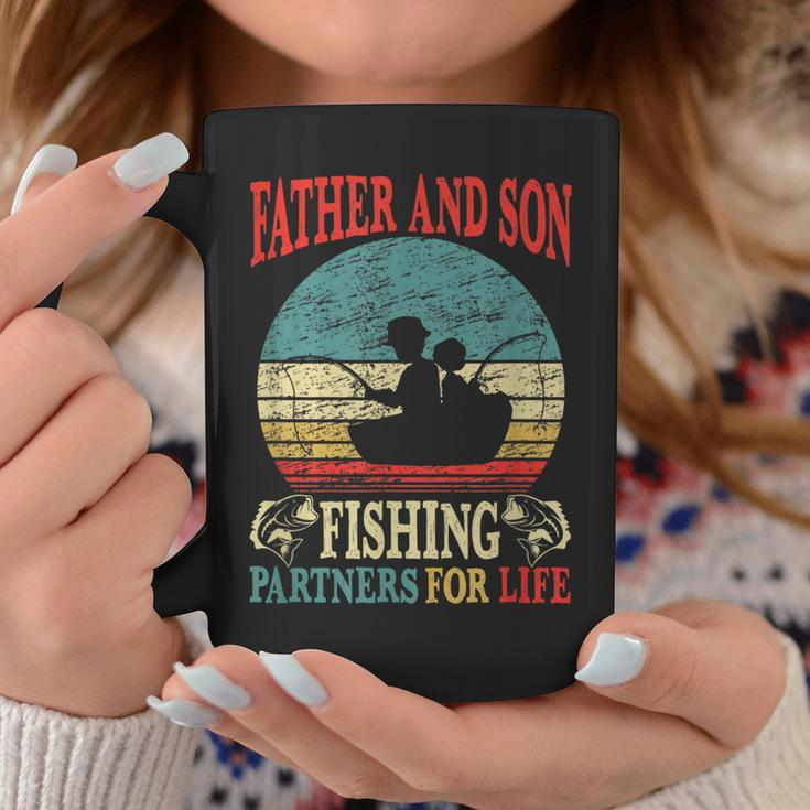 Father Son Fishing Partners For Life Vintage Dad Matching Coffee Mug Funny Gifts