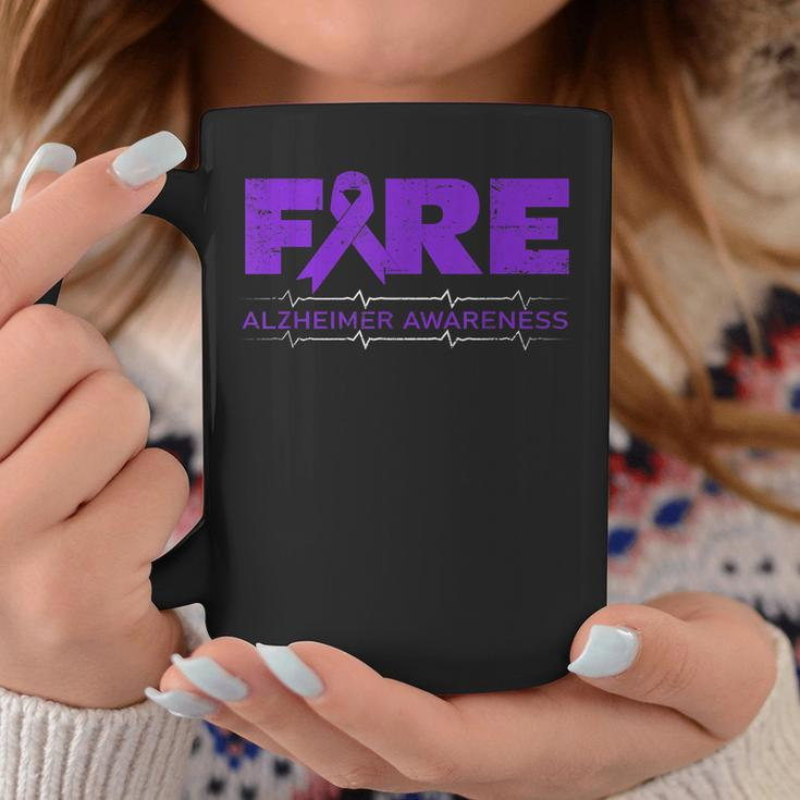 Fire Fighters Wear Purple - Alzheimer Awareness Coffee Mug Funny Gifts