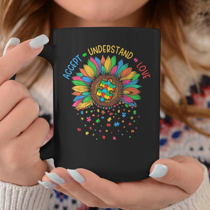 Floral Autism Awareness Sunflower Autism Mom & Dad Sister Coffee Mug Unique Gifts