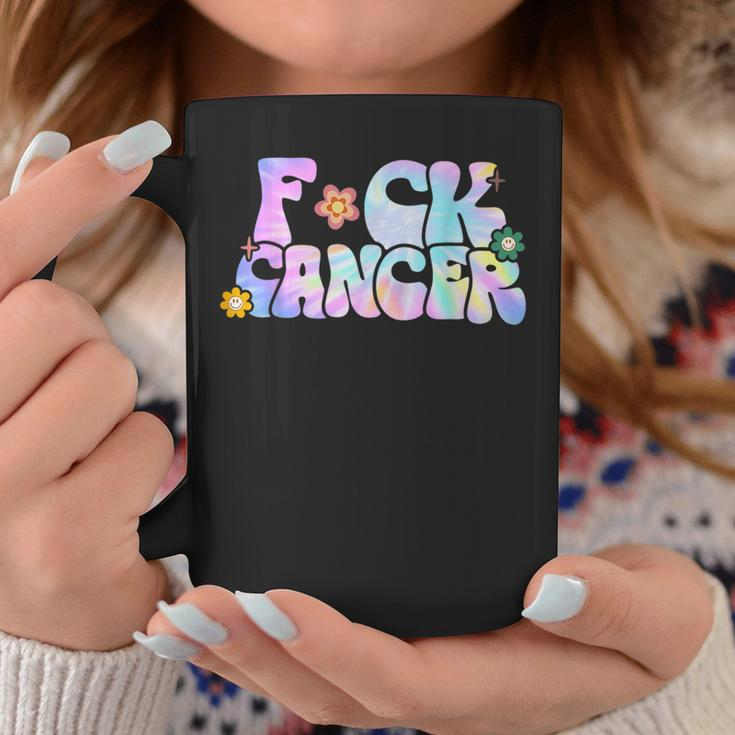 Fuck Cancer Groovy Tie Dye All Cancer Awareness Coffee Mug Unique Gifts