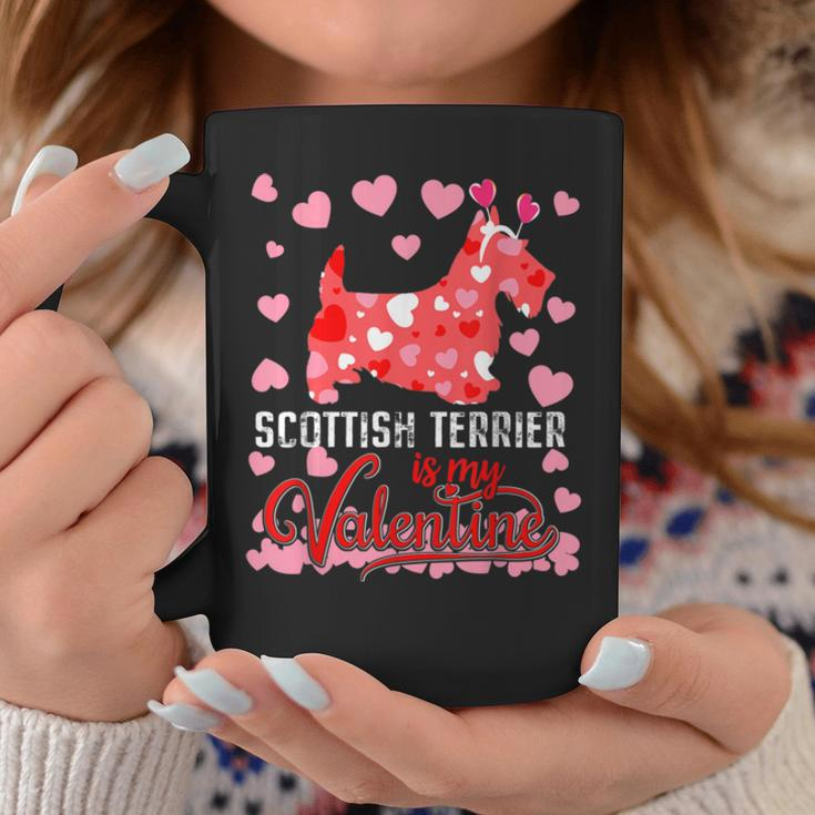 Funny Scottish Terrier Is My Valentine Dog Lover Dad Mom Coffee Mug Unique Gifts