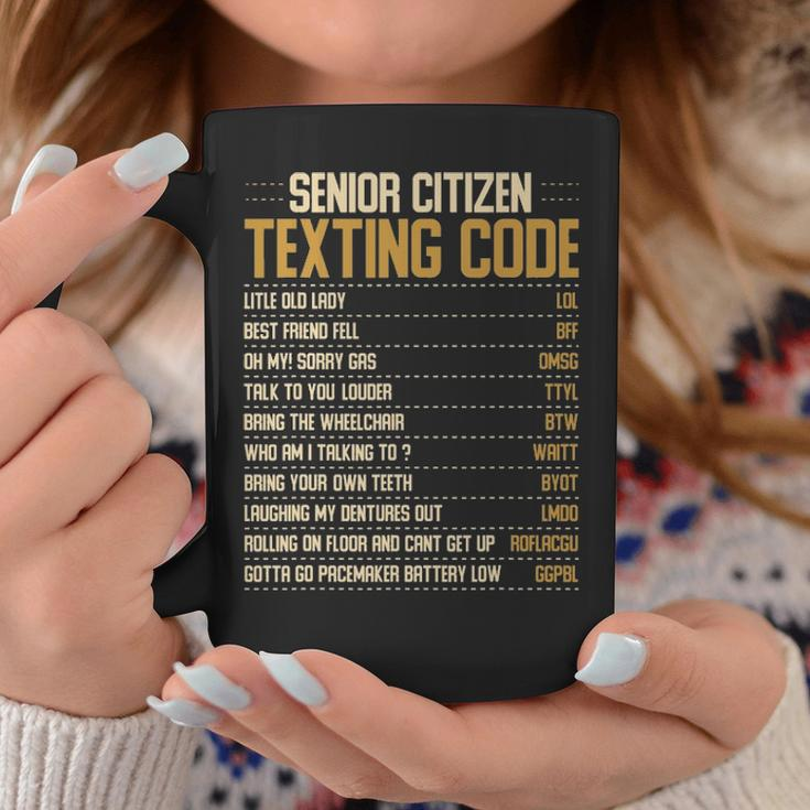 Funny Senior Citizen Texting Code Fun Old People Gag Gift Coffee Mug Funny Gifts