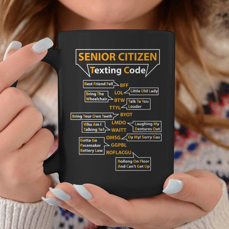 Funny Senior Citizens Texting Code Design Gift For Grandpa Coffee Mug Unique Gifts