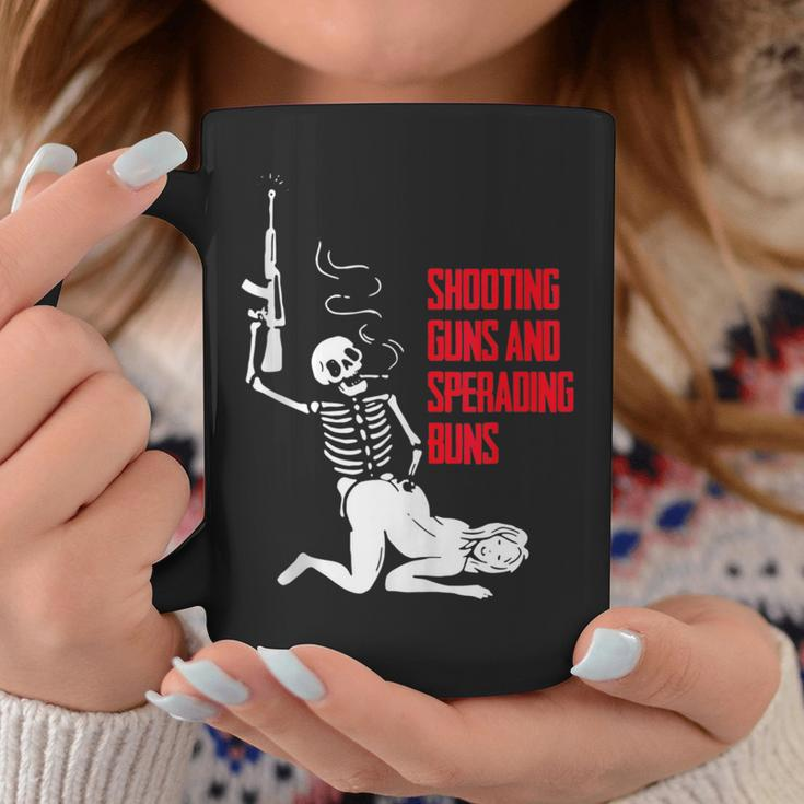 Funny Shooting Guns And Spreading Buns Coffee Mug Unique Gifts