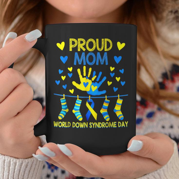 Gifts Proud Mom T21 World Down Syndrome Awareness Day Ribbon Coffee Mug Unique Gifts