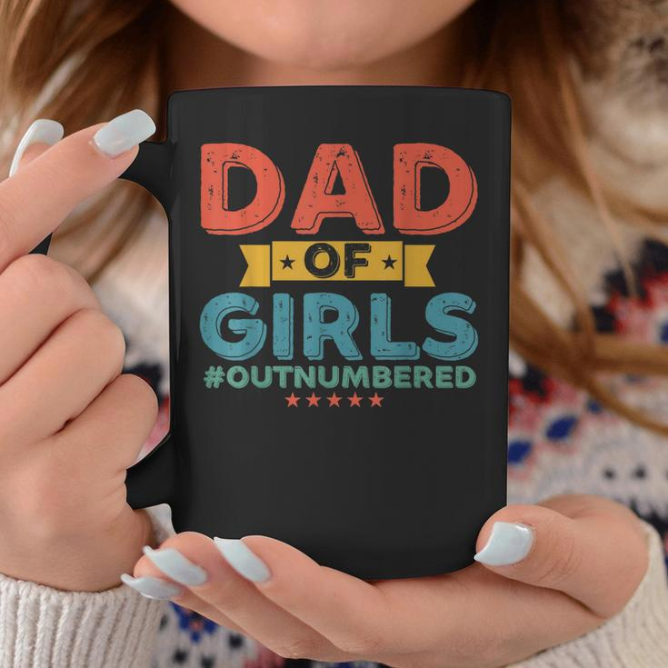 Girl Dad Outnumbered Fathers Day From Wife Daughter Vintage Coffee Mug Unique Gifts