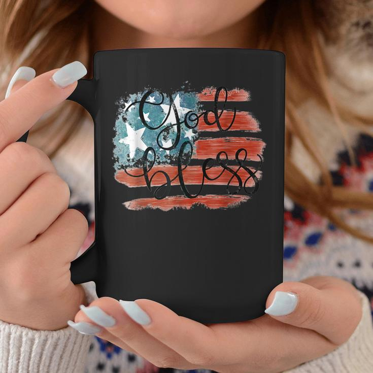 God Bless America Retro American Flag 4Th Of July Patriotic Coffee Mug Personalized Gifts