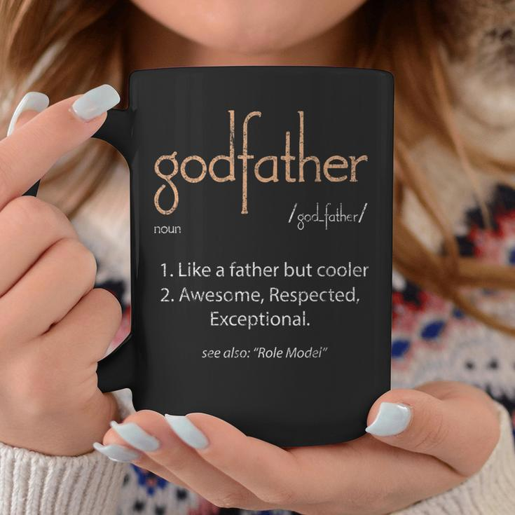 Godfather Definition Uncle Father Family Distressed Coffee Mug Unique Gifts