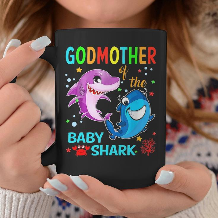 Godmother Of The Baby Shark Birthday Godmother Shark Coffee Mug Funny Gifts