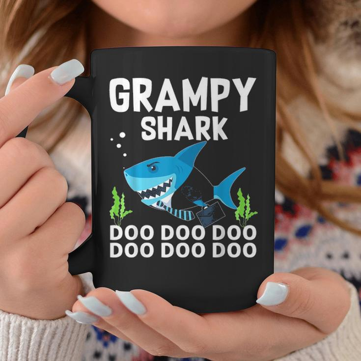 Grampy Shark Fathers Day Gift From Wife Son Daughter Coffee Mug Funny Gifts