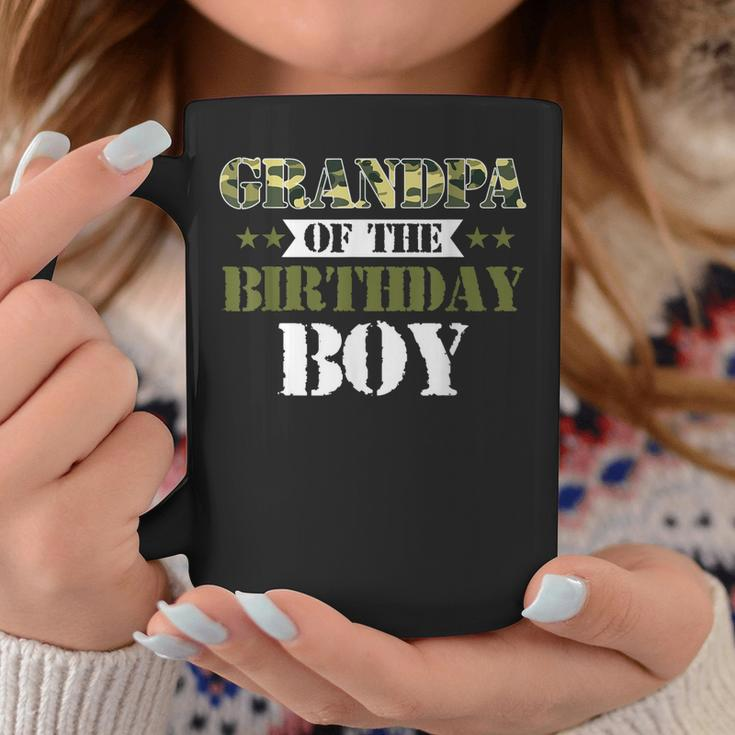 Grandpa Of The Birthday Boy Papa Camo Green Army Party Gift For Mens Coffee Mug Unique Gifts