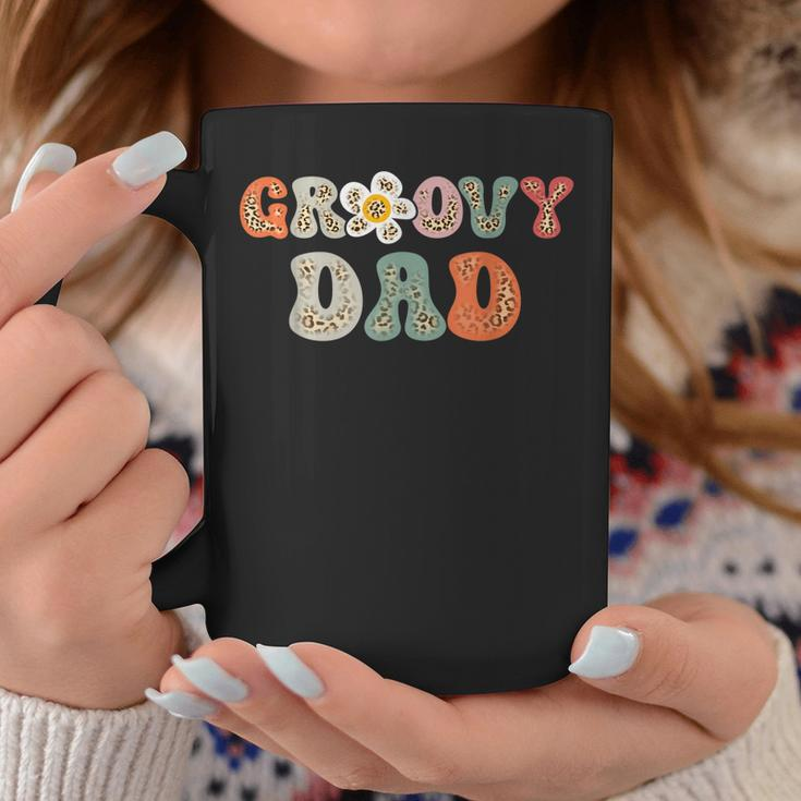 Groovy Dad Retro Leopard Colorful Flowers Design Coffee Mug Unique Gifts
