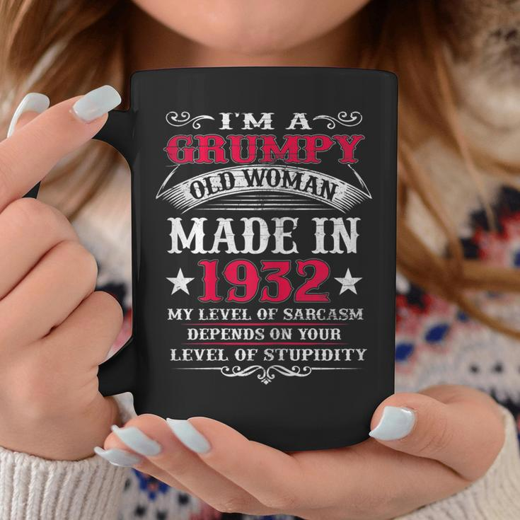 Grumpy Old Woman Made In 1932 Funny 90Th Birthday Gift For Womens Coffee Mug Unique Gifts