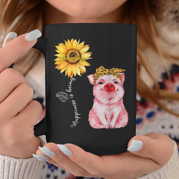 Happiness Is Being Grammy Cute Pig Sunflower Mother Gifts Coffee Mug Funny Gifts