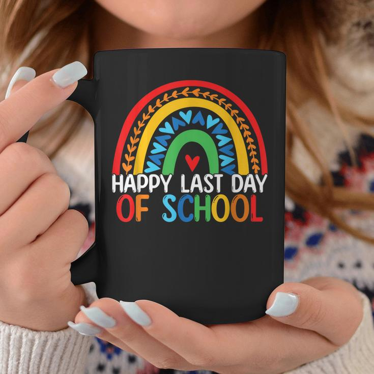 Happy Last Day Of School Rainbow Teacher Student End Of Year Coffee Mug Unique Gifts