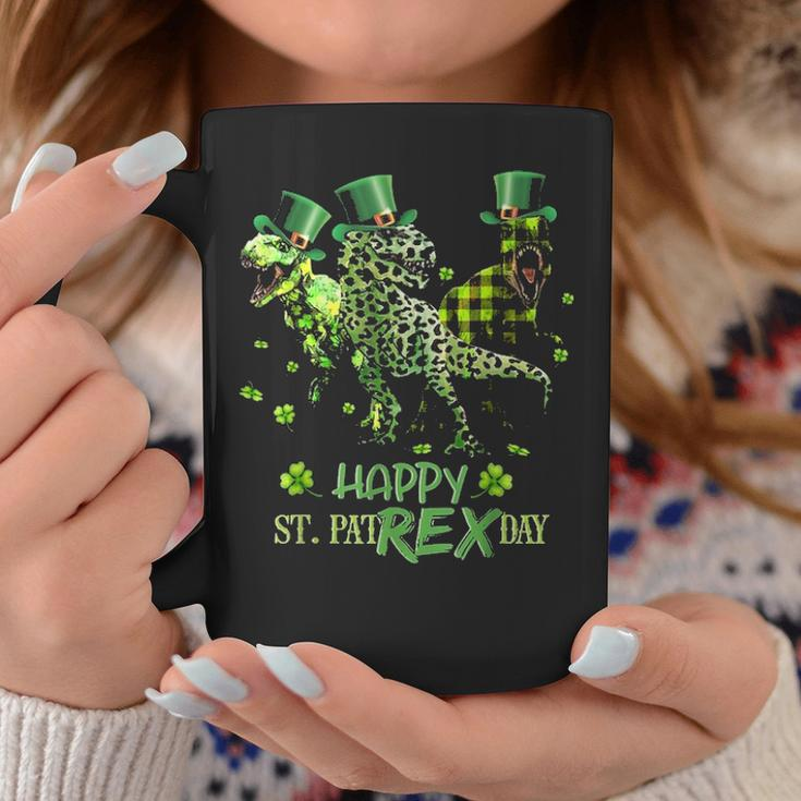 Happy St Pat RexRex Leopard Dinosaur Irish Patricks Day Coffee Mug Funny Gifts