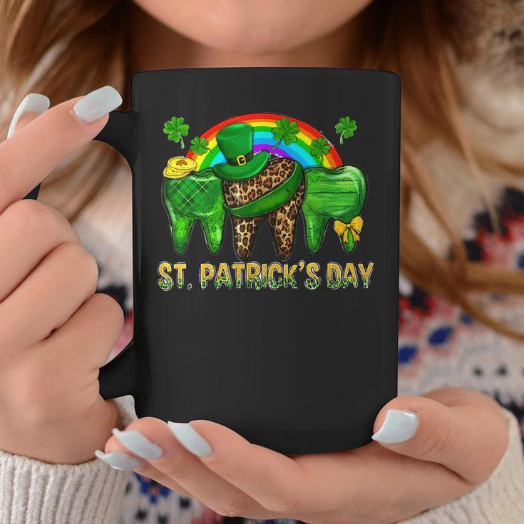 Happy St Patricks Day Dental Assistant Tooth Irish Rainbow Coffee Mug Funny Gifts