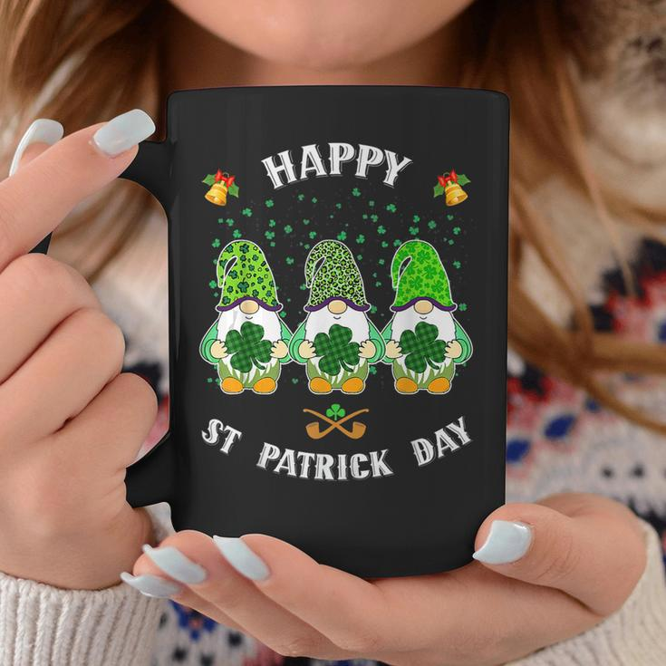 Happy St Patricks Day Funny Three Gnomes Holding Shamrock Coffee Mug Funny Gifts