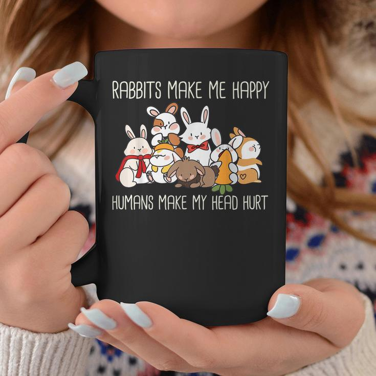 Hase Kaninchen Rabbits Make Me Happy Häschen Spruch Tassen Lustige Geschenke