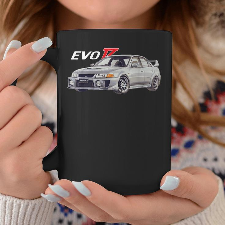 Herren Schwarz Tassen mit Evo 7 Auto-Print, Motorsport Design Lustige Geschenke