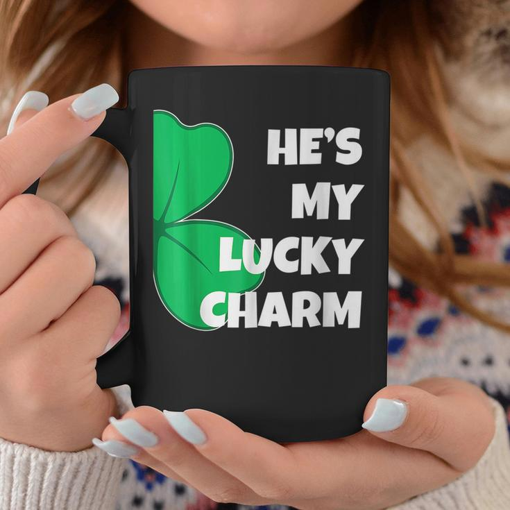 Hes My Lucky Charm Funny St Patricks Day Couple Coffee Mug Funny Gifts