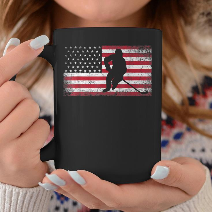 Hockey American Flag 4Th Of July Patriotic Usa Dad Men Son Coffee Mug Unique Gifts