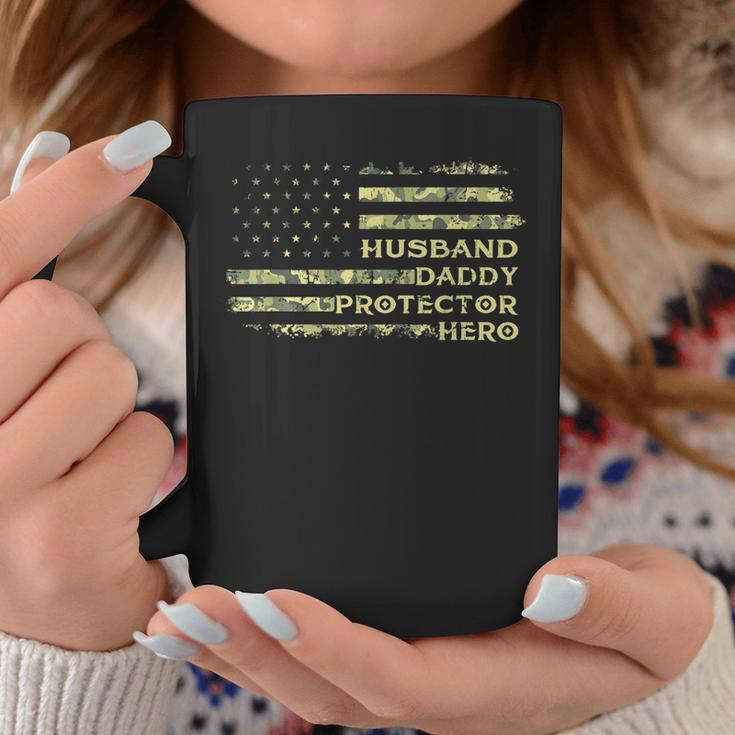 Husband Daddy Protector Hero Fathers Day Flag Dad Papa Gift For Mens Coffee Mug Unique Gifts