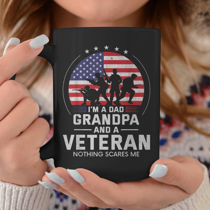 I Am A Dad Grandpa And A Veteran Nothing Scares Me Usa Gift V3 Coffee Mug Funny Gifts