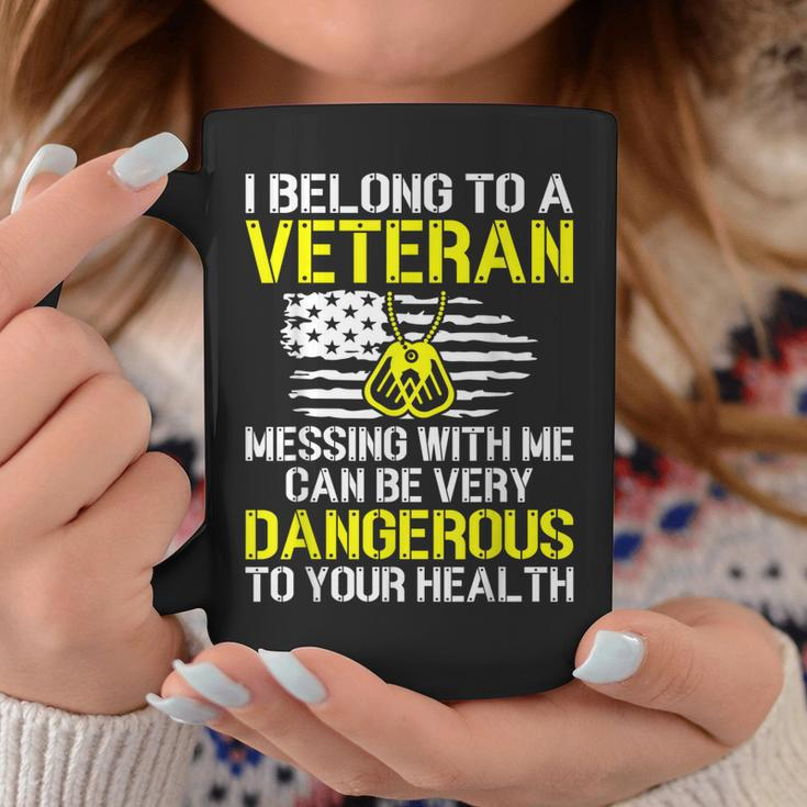 I Belong To A Veteran Funny Veterans Wife Husband Spouse Coffee Mug Funny Gifts
