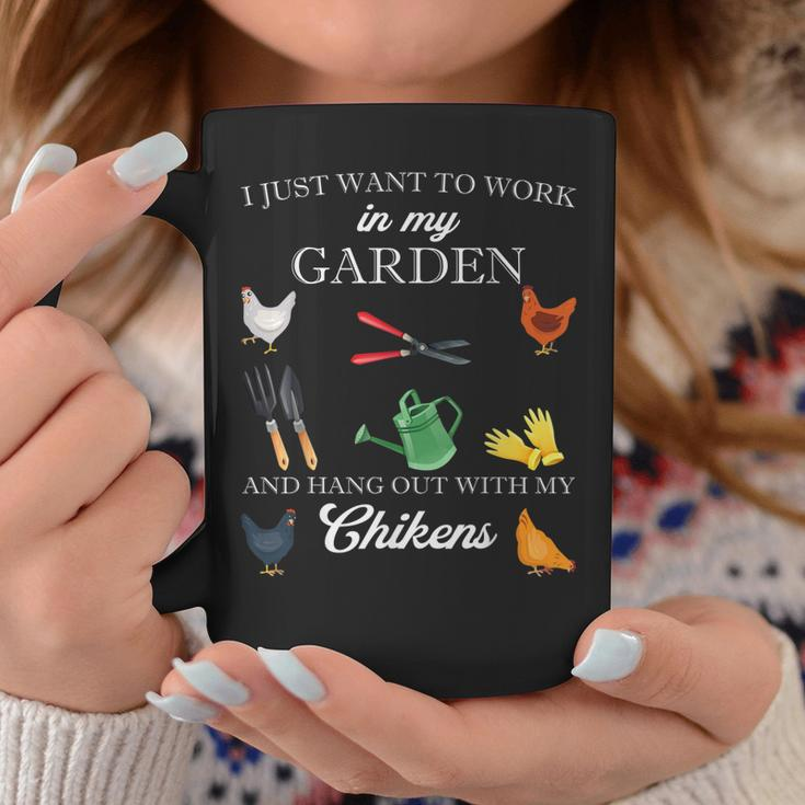 I Just Want To Work In My Garden And Hang Out Chicken Gift For Mens Coffee Mug Unique Gifts