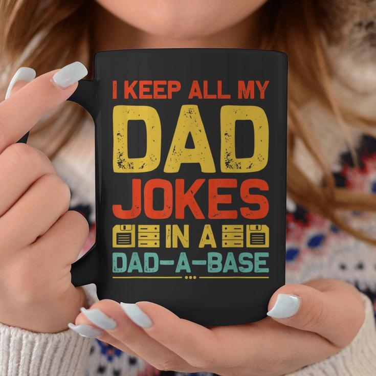 I Keep All My Dad Jokes In A Dad-A-Base Vintage Father Daddy Coffee Mug Funny Gifts