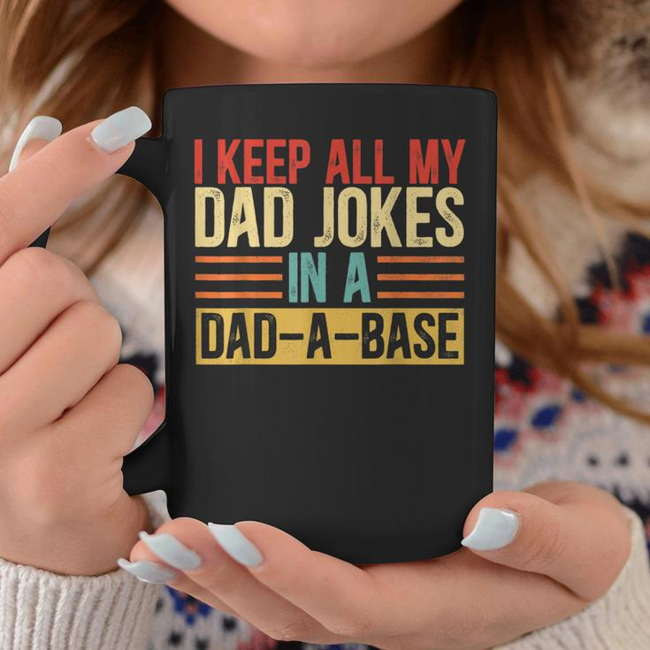 I Keep All My Dad Jokes In A Dad-A-Base Vintage Jokes Coffee Mug Funny Gifts