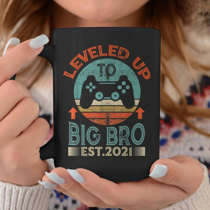 I Leveled Up To Big Brother Est 2021 Promoted To Big Bro Coffee Mug Funny Gifts