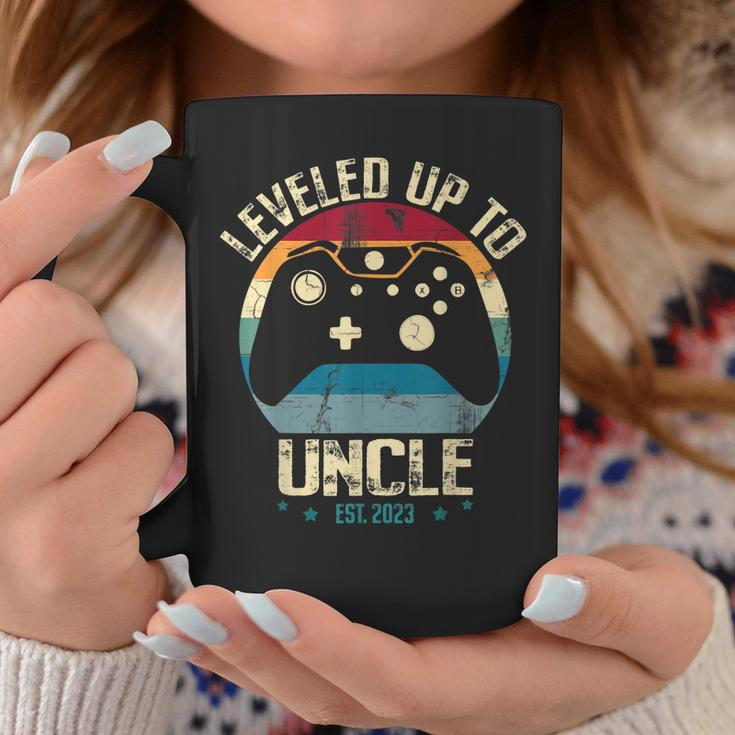 I Leveled Up To Uncle 2023 Promoted To First Time New Uncle Coffee Mug Unique Gifts