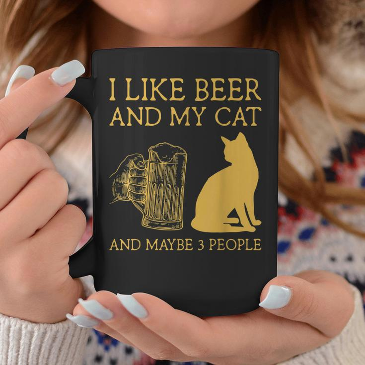 I Like Beer And My Cat And Maybe 3 People I Like Beer Cat Coffee Mug Funny Gifts