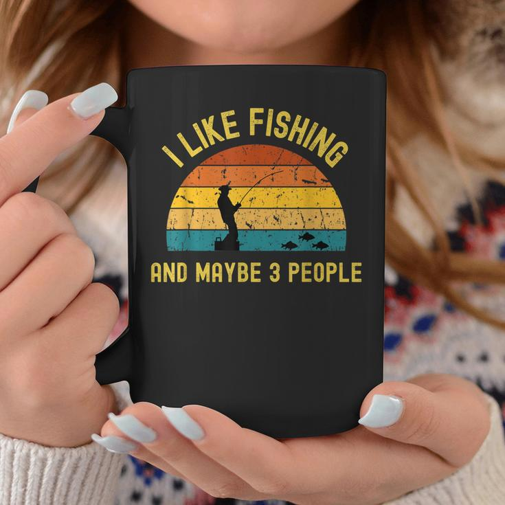 I Like Fishing And Maybe 3 People Retro Fishing Lover Coffee Mug Unique Gifts