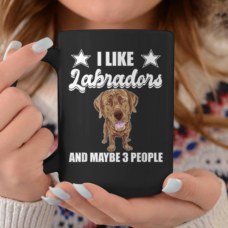I Like Labradors Maybe 3 People Chocolate Lab Gift Labrador Coffee Mug Funny Gifts