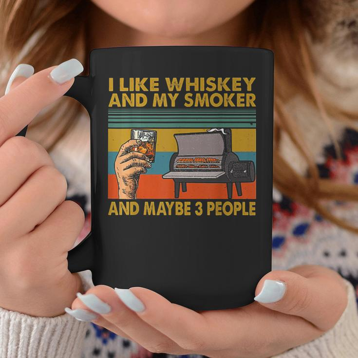 I Like Whiskey And My Smoker And Maybe 3 People Vintage Coffee Mug Unique Gifts