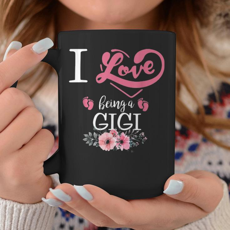 I Love Being A Gigi Flower Gifts For Mom Women Coffee Mug Funny Gifts