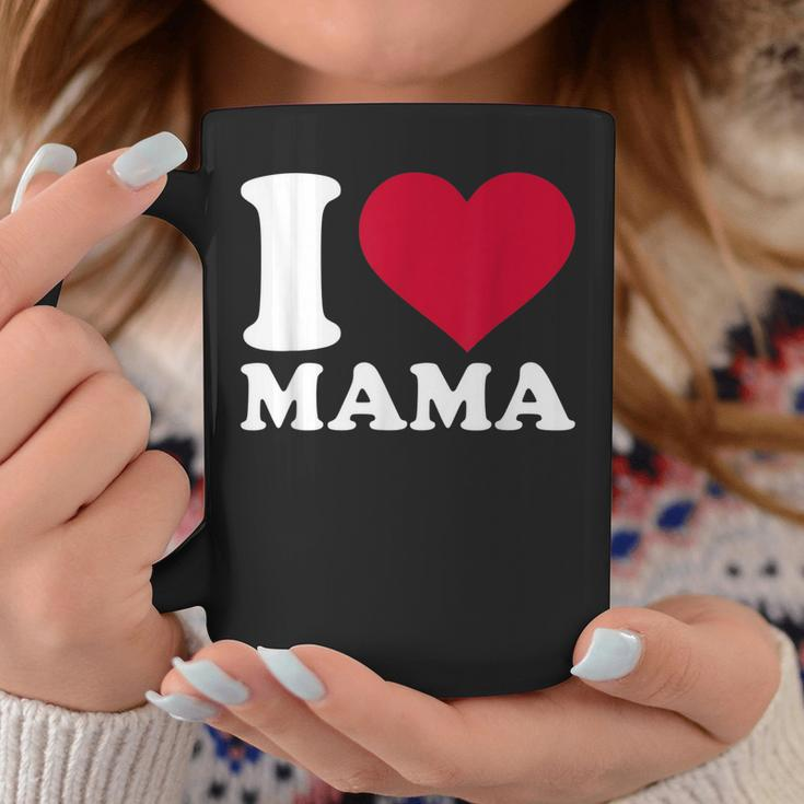 I Love Mama Schwarz Tassen, Herzmotiv zum Muttertag Lustige Geschenke